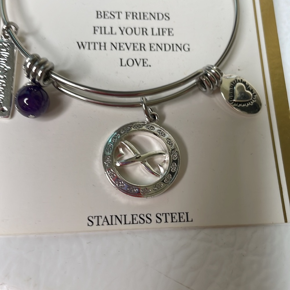 Friends Forever Bracelet. Stainless Steel. New With Tags. - Picture 4 of 7